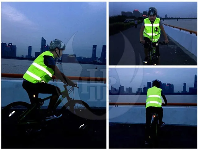 Жилет с флуоресцентными отражающими карманами на