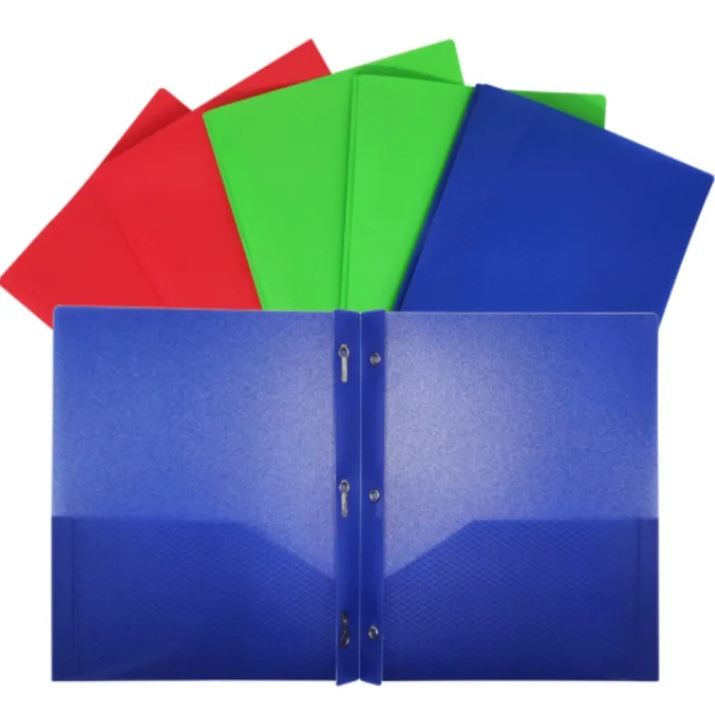 Best Hard Plastic File Folders with Prongs Assorted Colors Paper Portfolios with 3 Metal Prong Fasteners File Folders Plastic