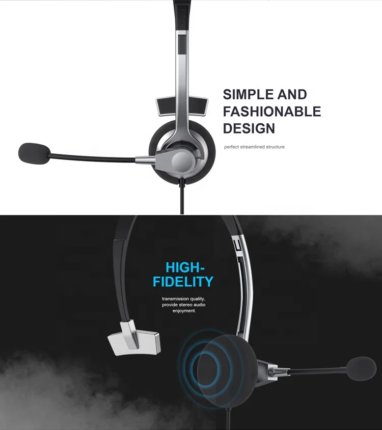 H204D Havit Auriculares Convert Call Center Headband Headphone Head Phone Computer Telephone Headsets for Pc