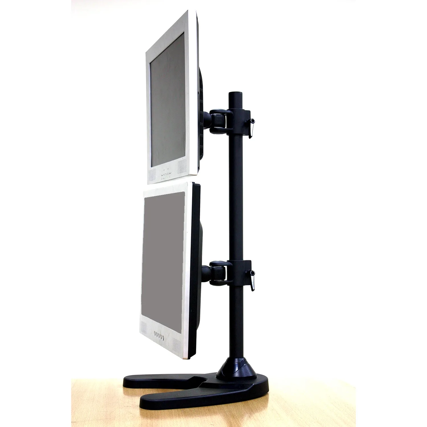 Dual Freestanding Vertical Monitor Stand holds monitors up to 24" Uses