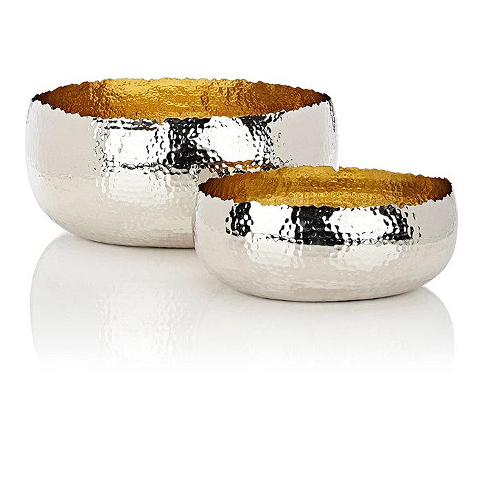 Black Metal Round Serving Bowl With Ball Base Serving Bowl For Wedding