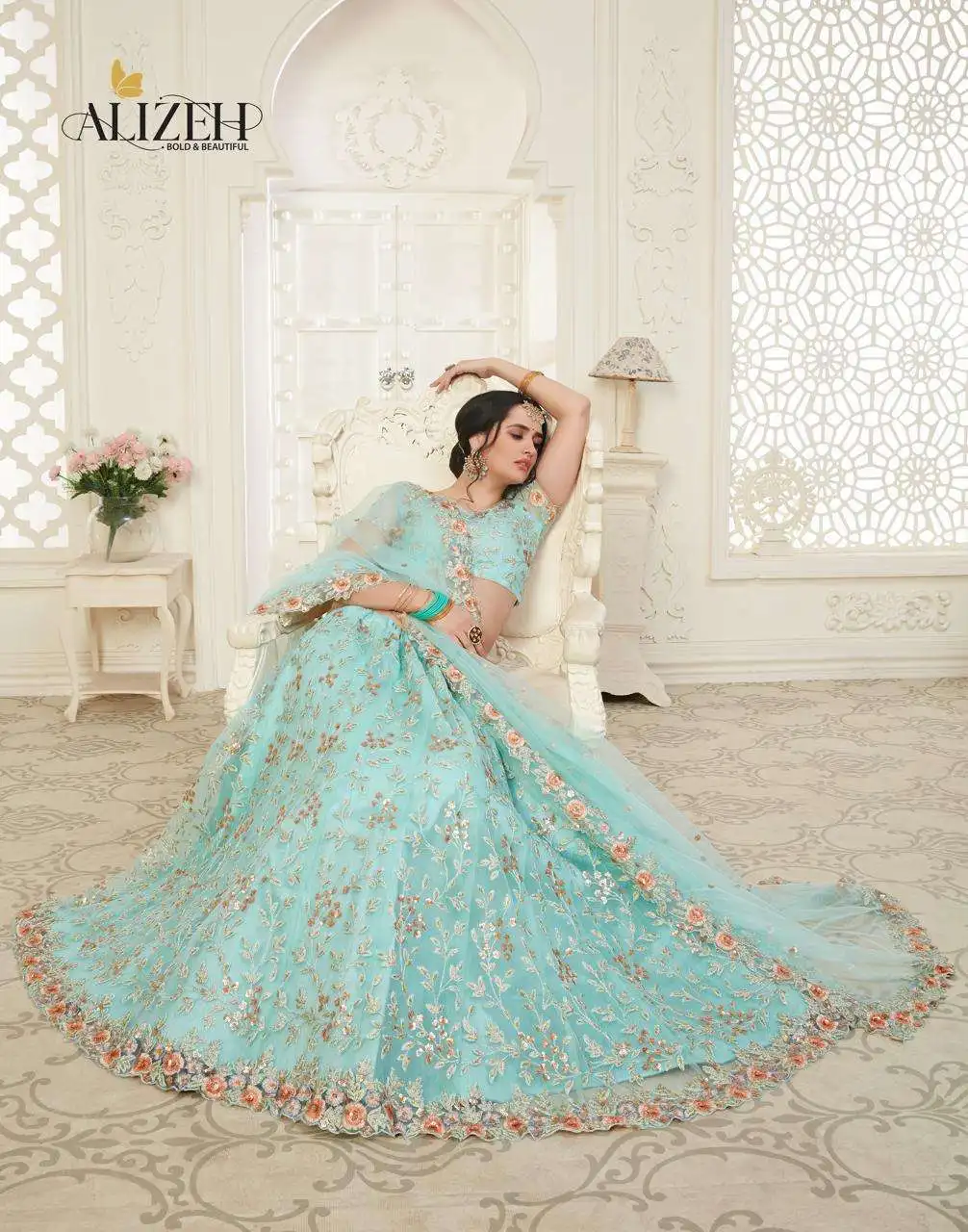 Lehenga Style Choli with Latest Designer Party Wear Exclusive Designer Brocade Skirt Lehenga Cholis Wholesale Price Collection