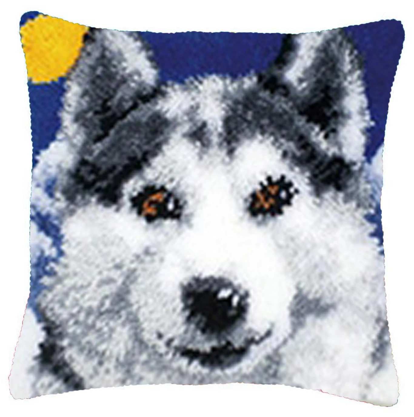 3D Husky Embroidery Pillow Latch Hook Animal Dogs DIY Wool Latch Hook Rug Kits Handcraft Carpet Embroidery Supplies Creative