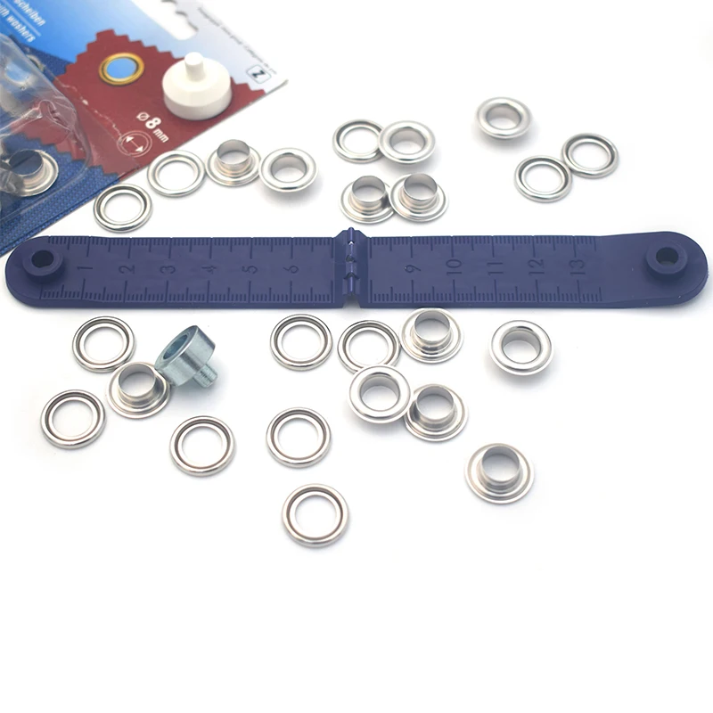 Prym 541374 Silver Curtain Garment Eyelets with Washers 8mm Pack of 24 for Laces and Handicrafts