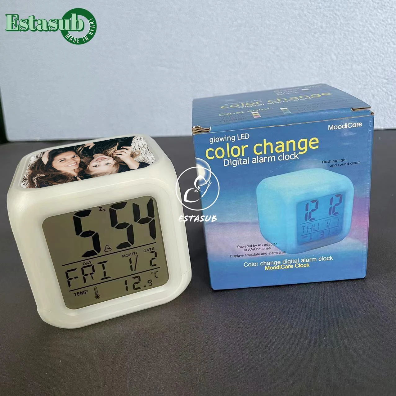 Custom Sound Digital Sublimation Alarm Clock In Bulk Buy Custom Alarm