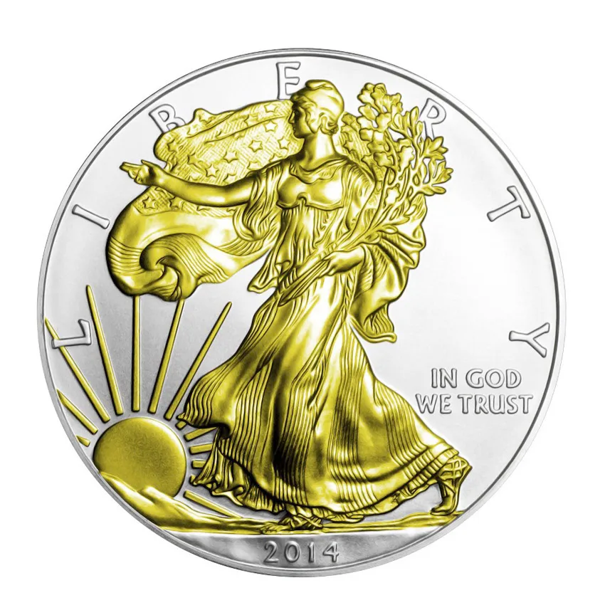 Custom Two Tone Plated Silver and Gold Buddha Commemorative Coin