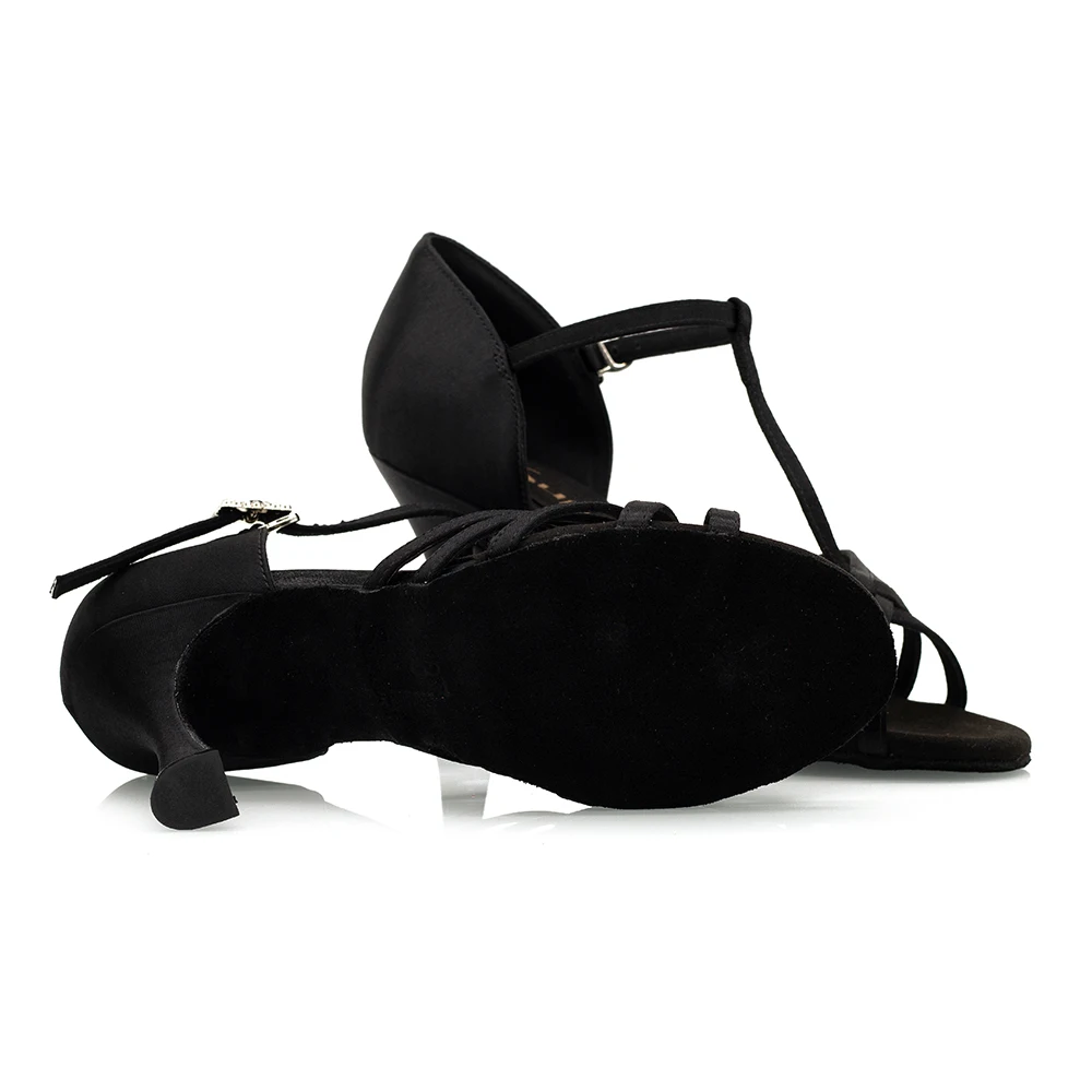 Suphini бронзовые Сатиновые танцевальные сандалии цвета шампанского для сальсы/бачаты/Танго/кизомбы/латинских бальных танцев обувь для сальсы