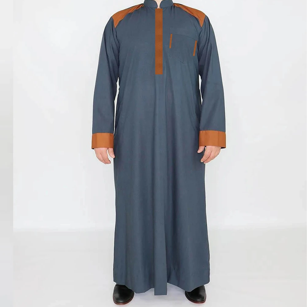 Collared  Mens Jubba Thobe Top Quality Cotton Material Thoub  Alharamain Men