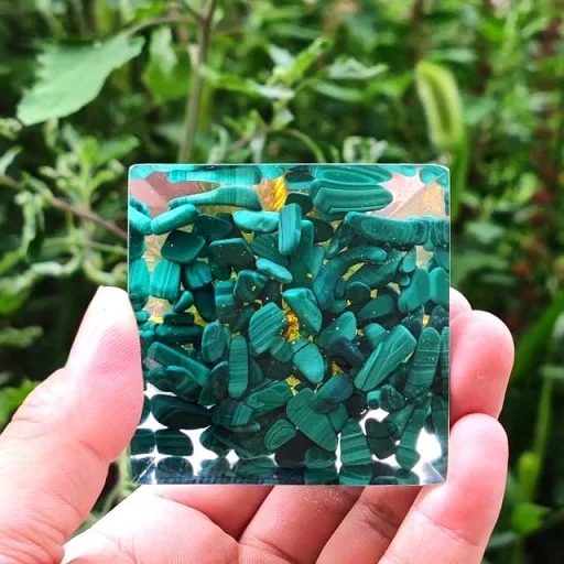 2022Tree of Life Orgone Pyramid Peridot Malachite Energy Chakra Reiki Meditation Tool PTSD Orgone, Orgone Accumulator, EMF Orgon