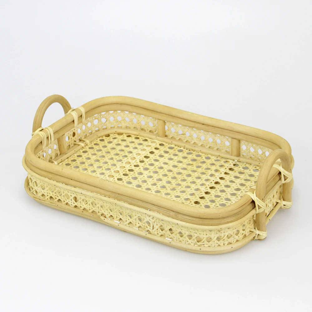 White Color Wicker Rattan Toilet Paper Holder For Bathroom Accessories