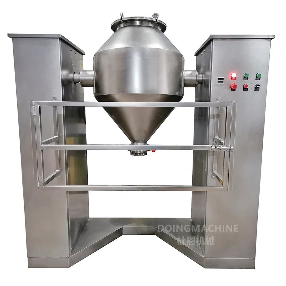 Double cone dry powder mixer blender