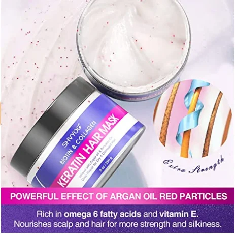 Биотин коллагеновая ороговевшая пленка для волос подходит сухих поврежденных волос. Аргановое масло эффективно ухаживает за ороговевшими волосами