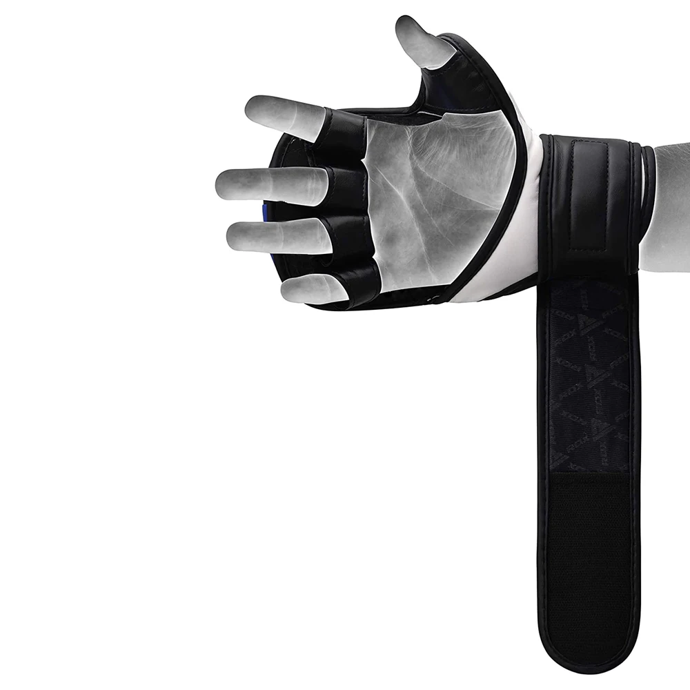 Черные и синие перчатки для тренировок ММА 7 унций Боксерские Муай Тай бокса