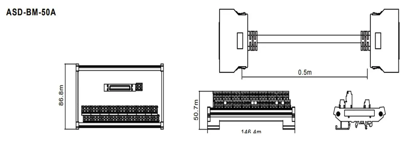 thumbnail image 2 of New In Box DELTA ASD-BM-50A 50-Pin Terminal Cable For Servo Motor Drive 2 of 6