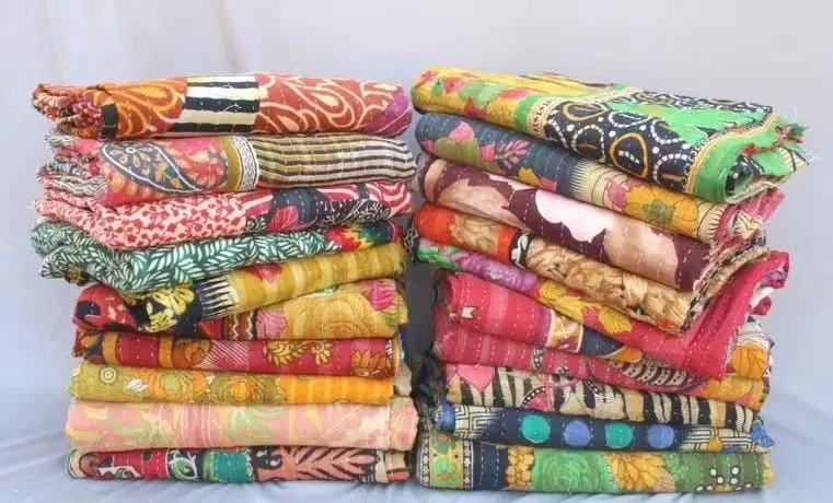 Vintage Bangali Old yame trapuntato in cotone indiano fatto a mano