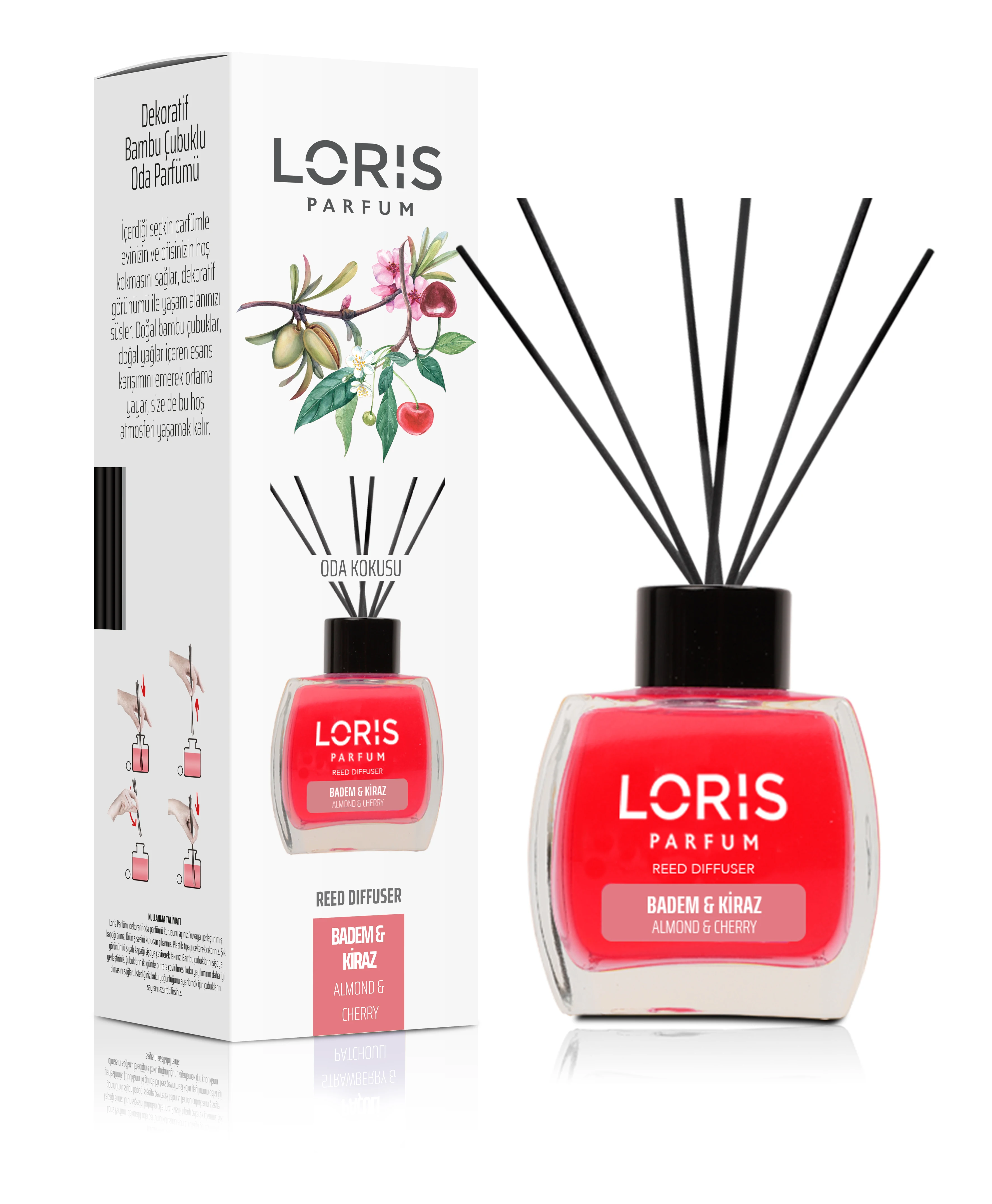120ml Loris Reed Diffuser Air Freshener Almond And Cherry Buy Air