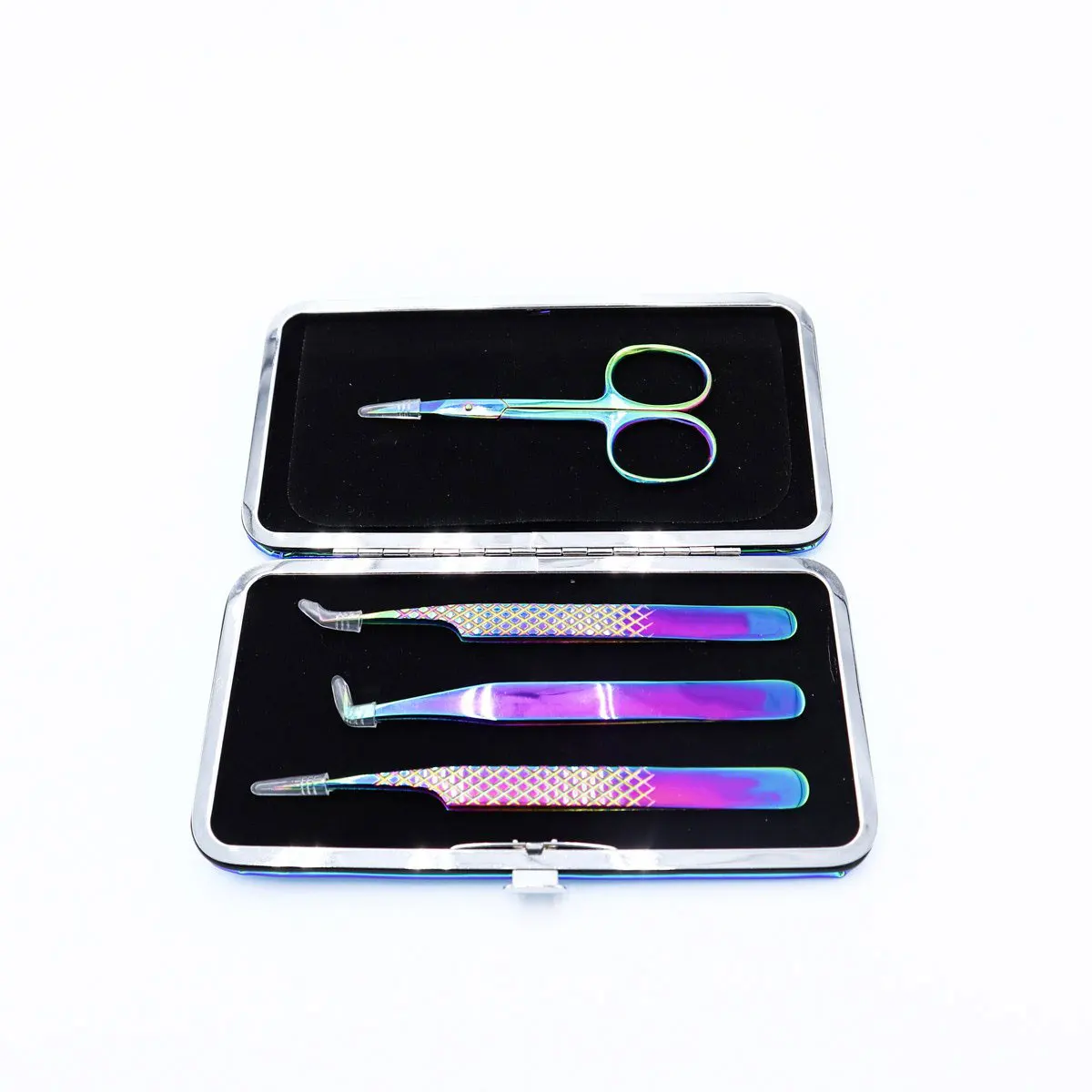 Multicolor Magnetic Case for Eyelash Tweezers Private Label Set for 3pcs & 6pcs Fiber Tip Type for Beauty Use