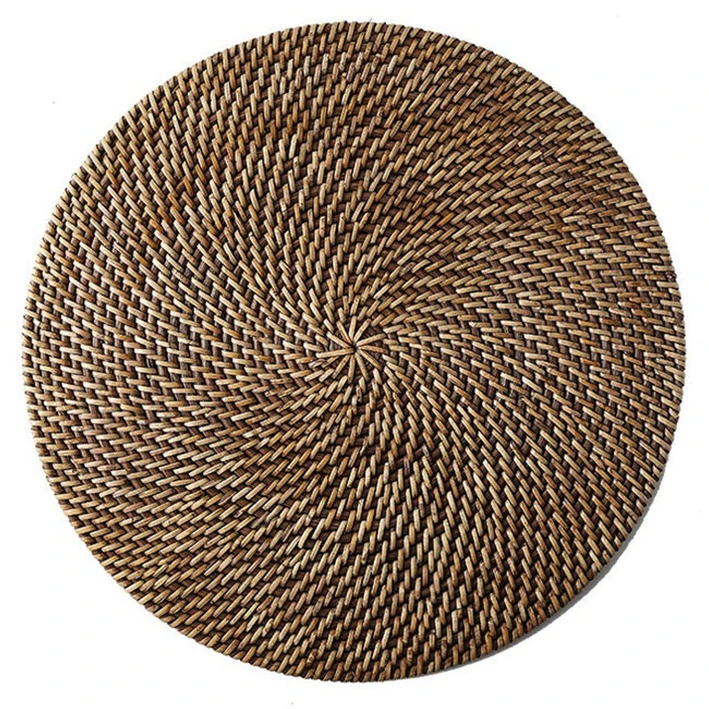 European Style Weaving Mat Coaster Rattan Seagrass Placemat Kitchen