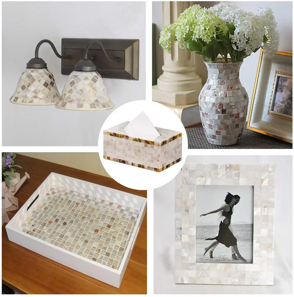 Полированный естественный белый из перламутровых раковин резки пустые части для украшения мебели