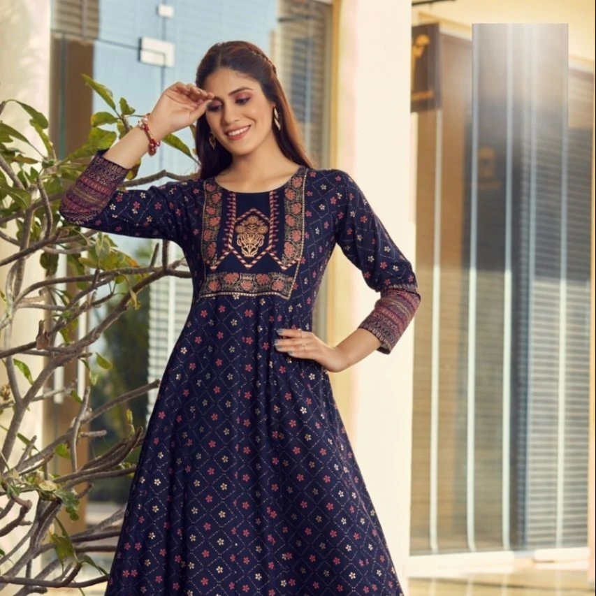 Garmen Etnik India Kurti Wanita Terbaru 