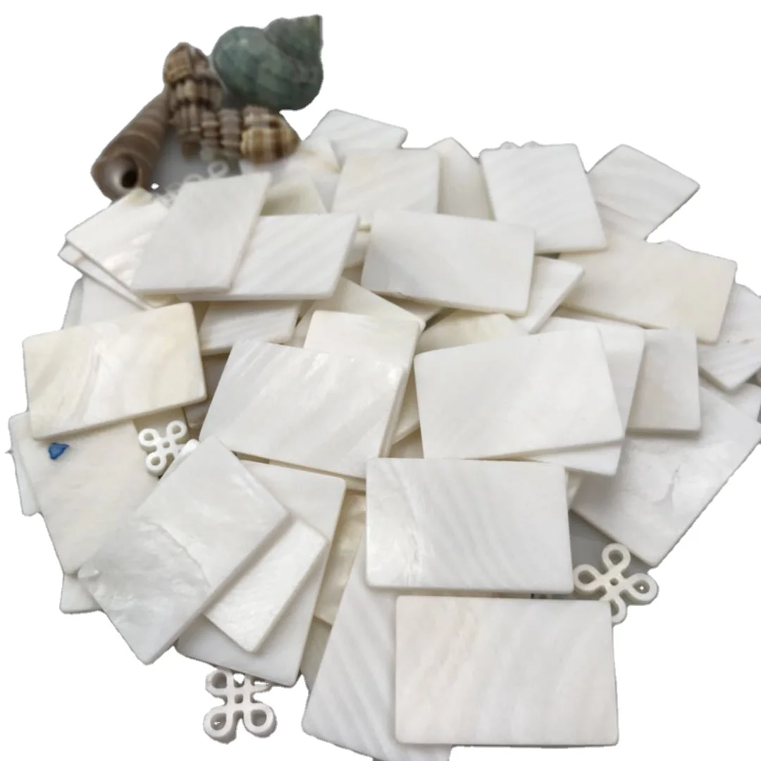 Полированный естественный белый из перламутровых раковин резки пустые части для украшения мебели