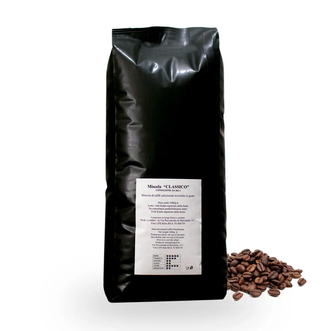 Made in Italy Premium Quality 55% Arabica 45%Robusta 1 kg Coffee beans roasted  for espresso machines