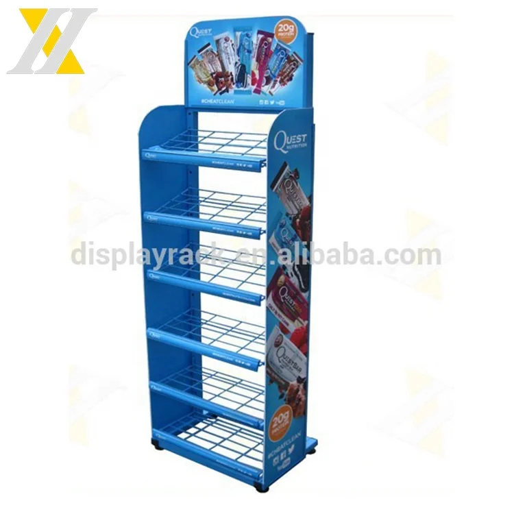 Wire Adjustable Shelf Racks Display Portable Supermarket Display Rack Potato Chip Snack Metal