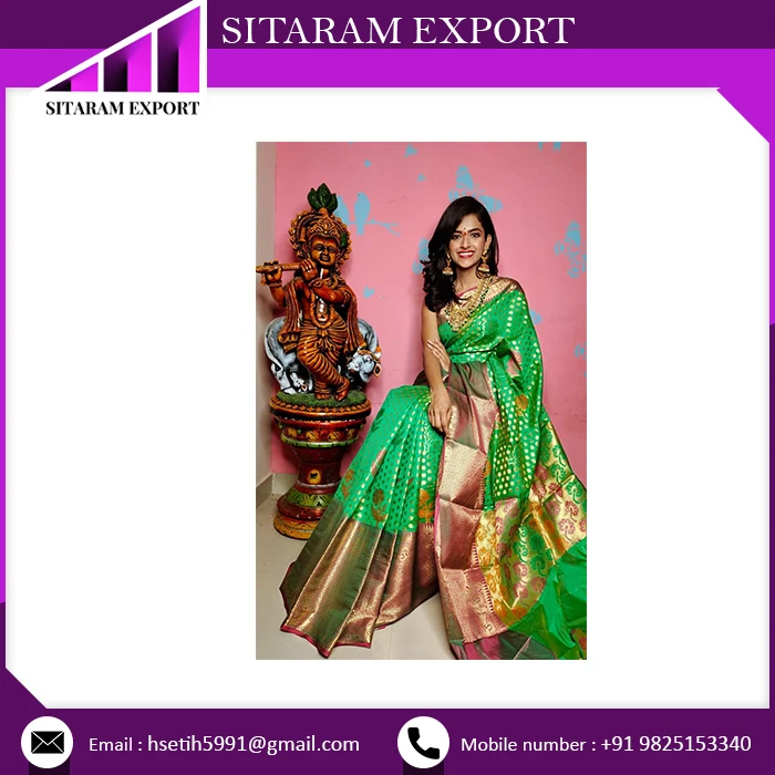 
 Новейшие эксклюзивные Banaras Paithani Fancy сари с канчи каймой для девочек по самой низкой цене на заказ на большую партию товара  