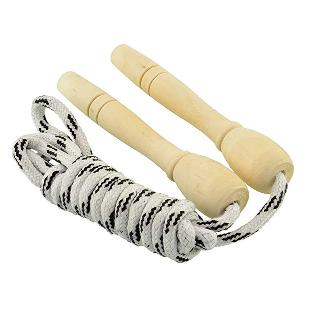 skipping jumping rope with wooden handle group fitness fun