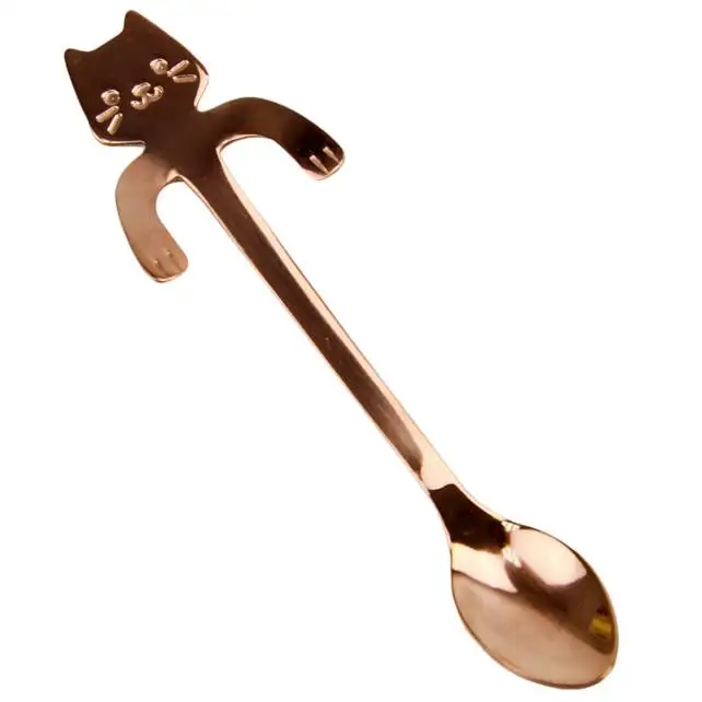 Tea & Coffee Spoon Food-grade Stainless Steel Cat Handle Scoop Drinking Flatware