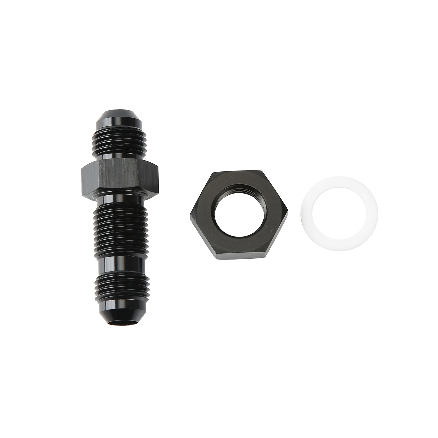 Universal Bulkhead An Fitting Adapter Nut Black Aluminum Performance