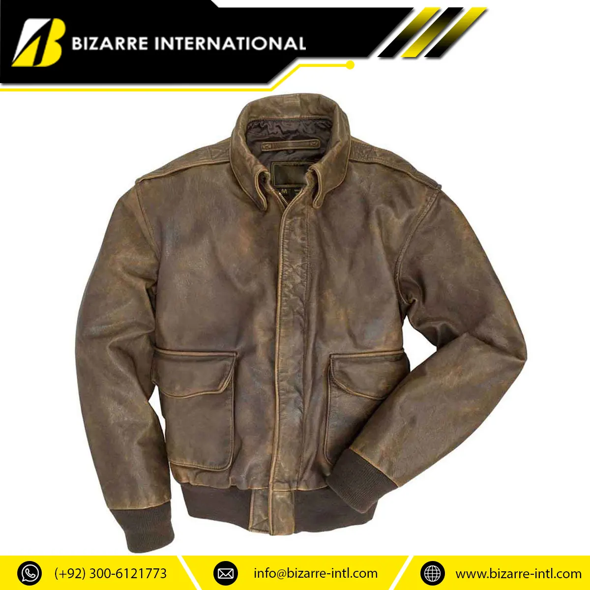 Men's Flight Brown Distressed Real Leather Jacket Bomber Pilot Fur ...