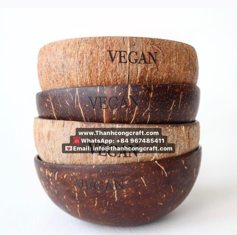 
Вьетнамская чаша из кокосовой скорлупы ручной работы с логотипом высокого качества 