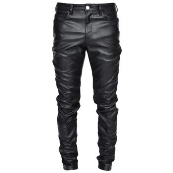 Latest Arrival OEM Design Vintage Men Slim Fit Jeans Straight Casual Cotton Jet Black Waxed Denim Pants