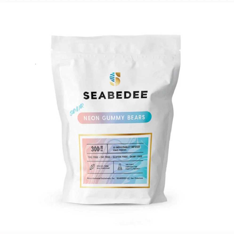 Gluten Free Sour Neon CBD Gummy Candy 300 Mg For Promoting Relaxation From Seabedee