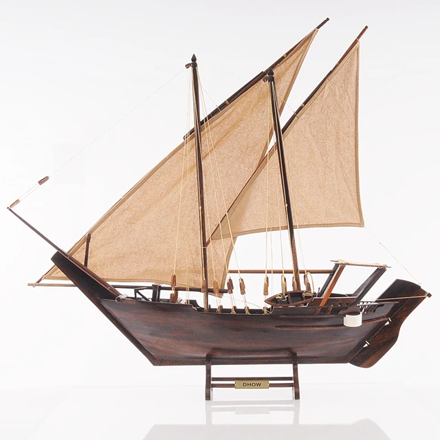 DHOW Model Ship MEDIUM L77cm Handicraft Products for Wooden Home Decor Home Antique Decor From OMH Craft Supplies