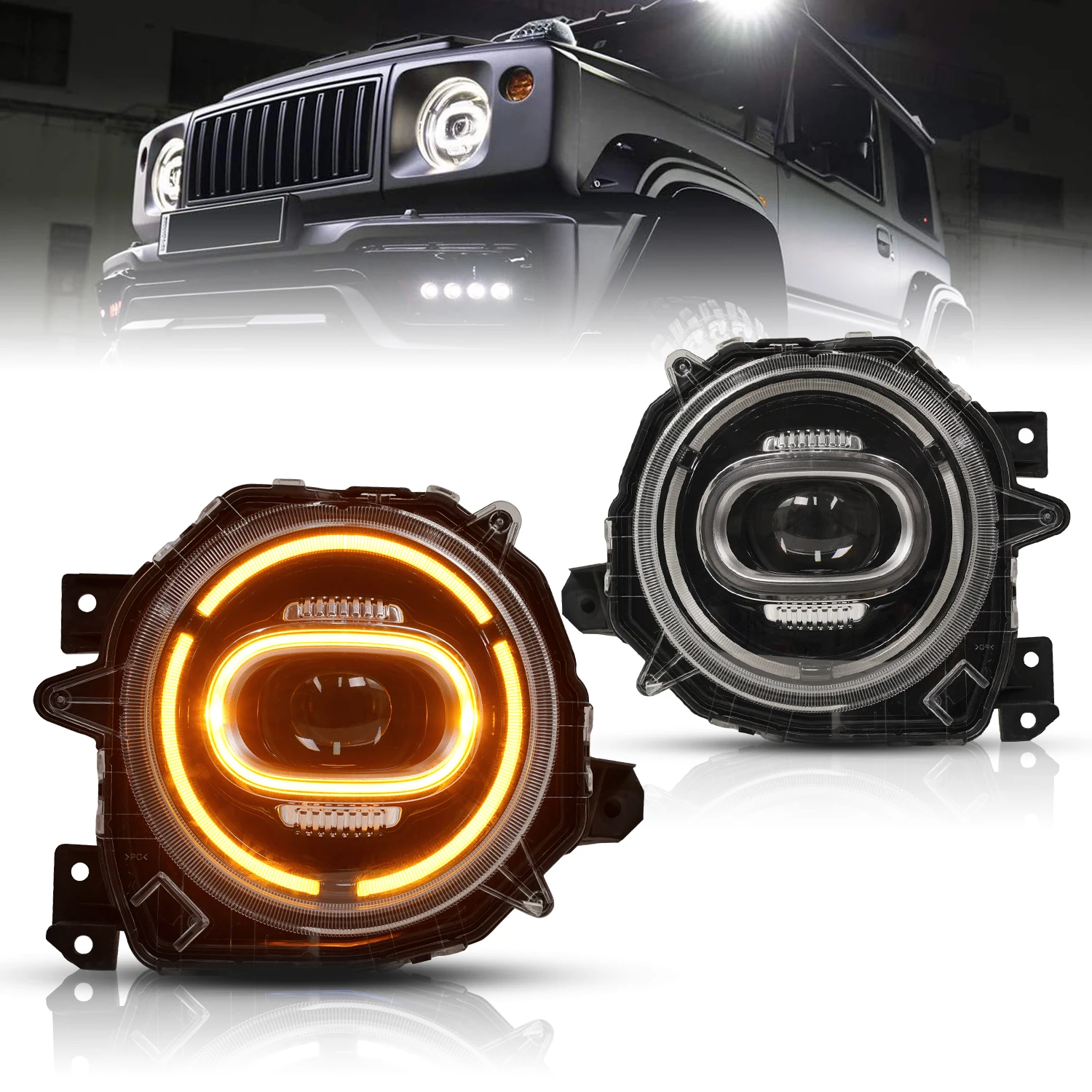 Wholesale Original Replacement Jimny Headlamp with Sequential Turn signal 2018-UP Headlights for  Suzuki Jimny