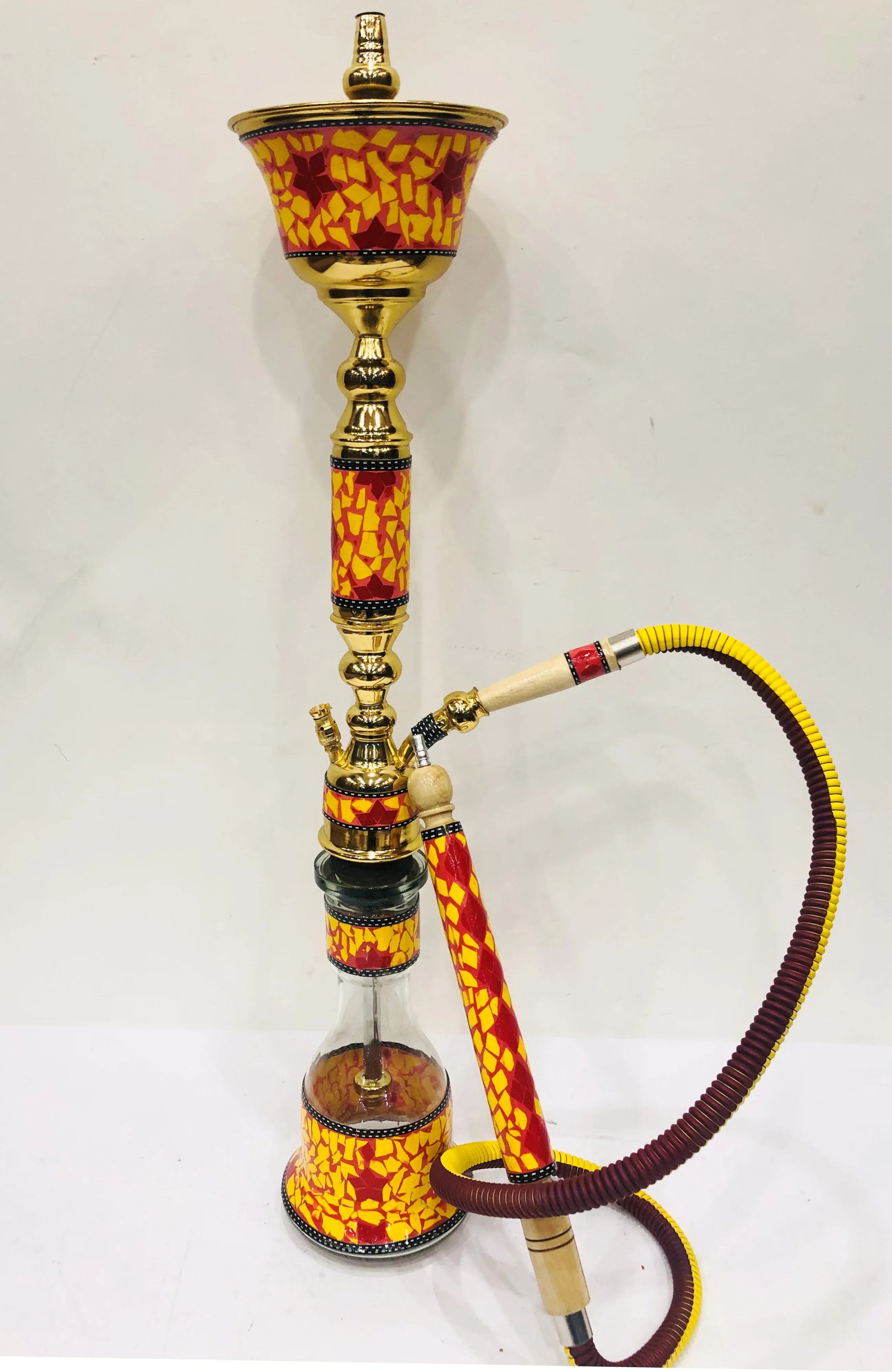 2025 Mother of Pearl Color Stainless Farida Hookahs Gold Plated Mother of Pearl Decorative Hookahs