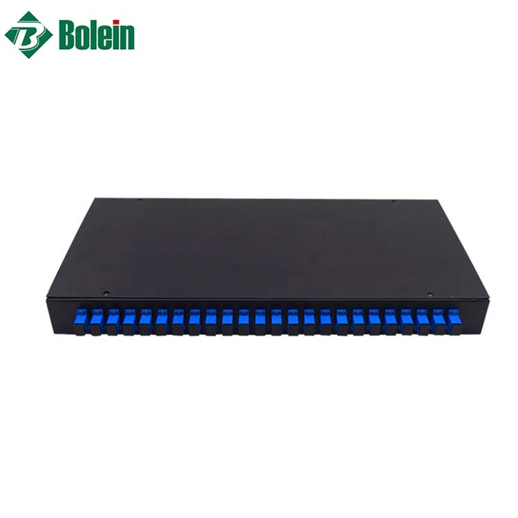 Bolein Fixed Simplex SC UPC 1U 24 Ports Fiber Optic Patch Panel 19 Inches Standard Installation for ODF Network Cabinet