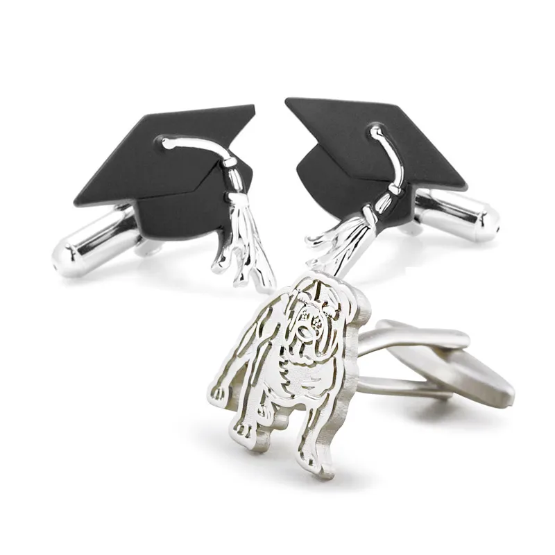 Запонки мужские из металлического сплава с логотипом под