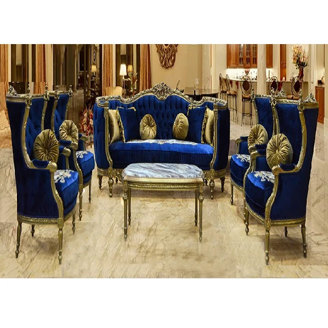 royal blue living room set