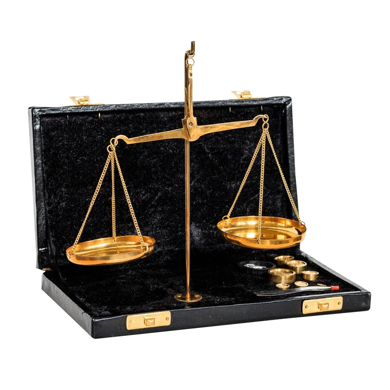 Small Brass Weight Scale With Wooden Base Table Weighing Scale Handicraft  Item.