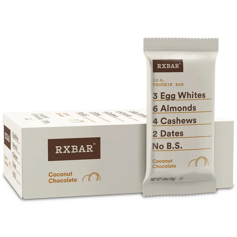 Sweet Coconut 100% Chocolate Made With Real Food Ingredients RXBAR Coconut Chocolate Protein Bar 1.83 Ounce (Pack of 12)