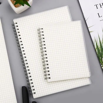 Transparent PP Cover Notepad Waterproof Stone Paper Reusable Paper Dotted Lined Plain Pages Notebook Sketchbook Spiral Notepad