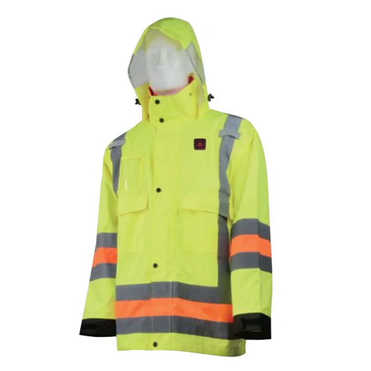High Visibility Safety Bomber Heated Jacket Waterproof Reflective