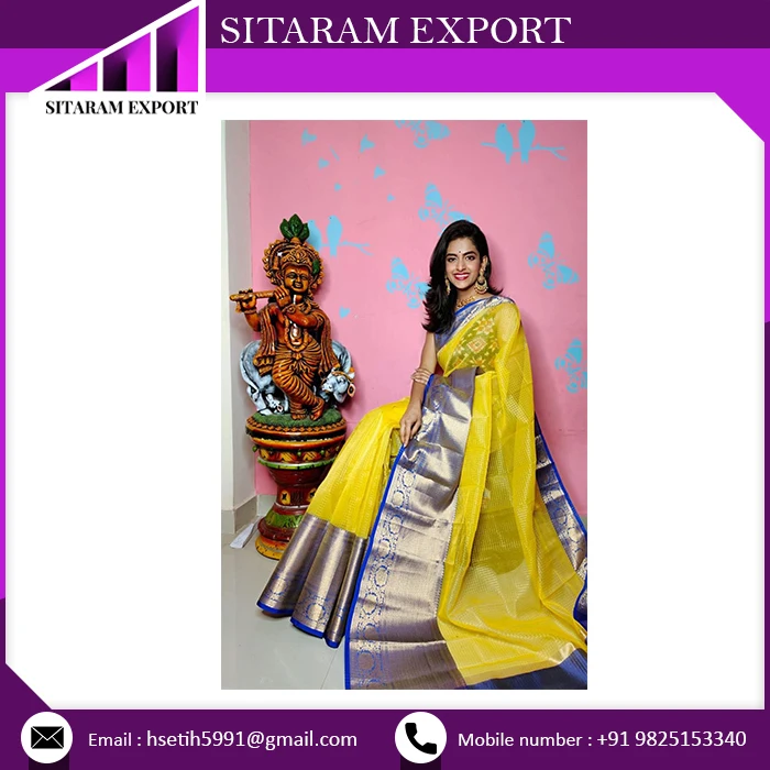 
 Лучшие продажи и эксклюзивный Banaras органза Fancy сари для женщин по рыночной цене  