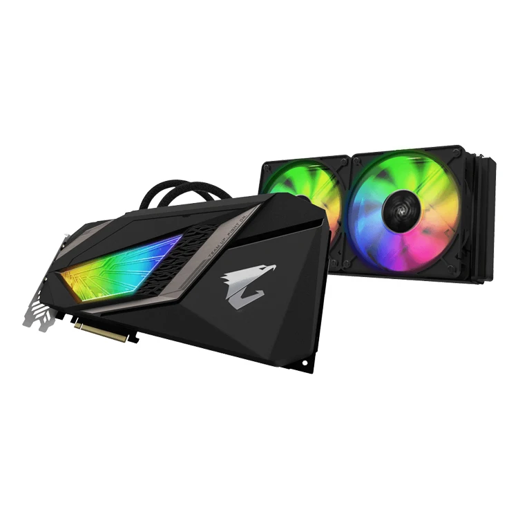Used GIGABYTE AORUS GeForce RTX 2080 XTREME WATERFORCE 8G with 240mm AIO RGB Fans Graphi aperçu 2