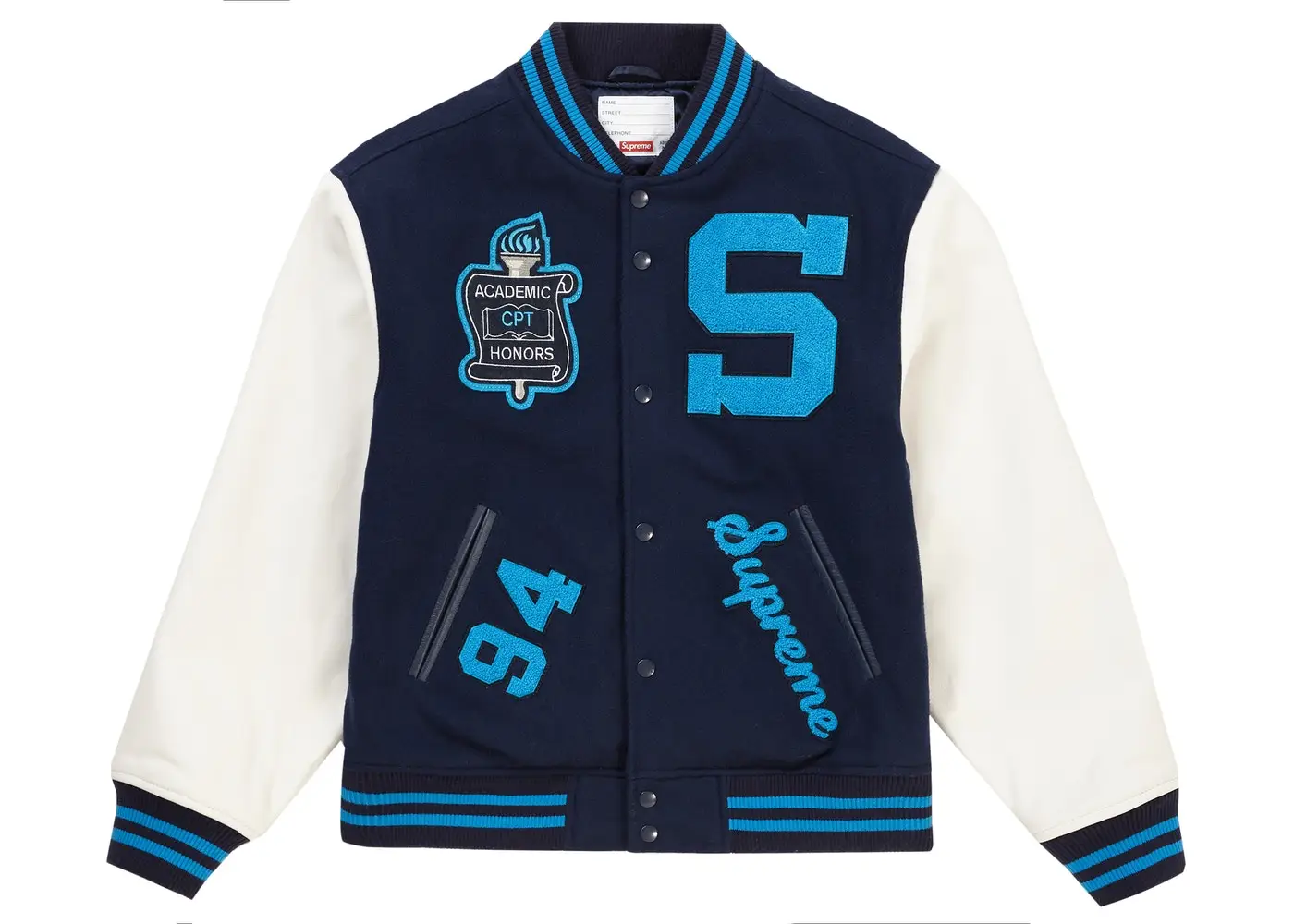 navy letterman jacket