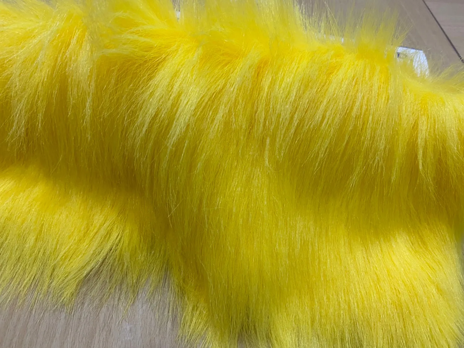 Высококачественная сказочная ткань из искусственного меха длинная куча 60 мм. Желтого цвета Y.76 для игрушечной куклы сумка для одежды