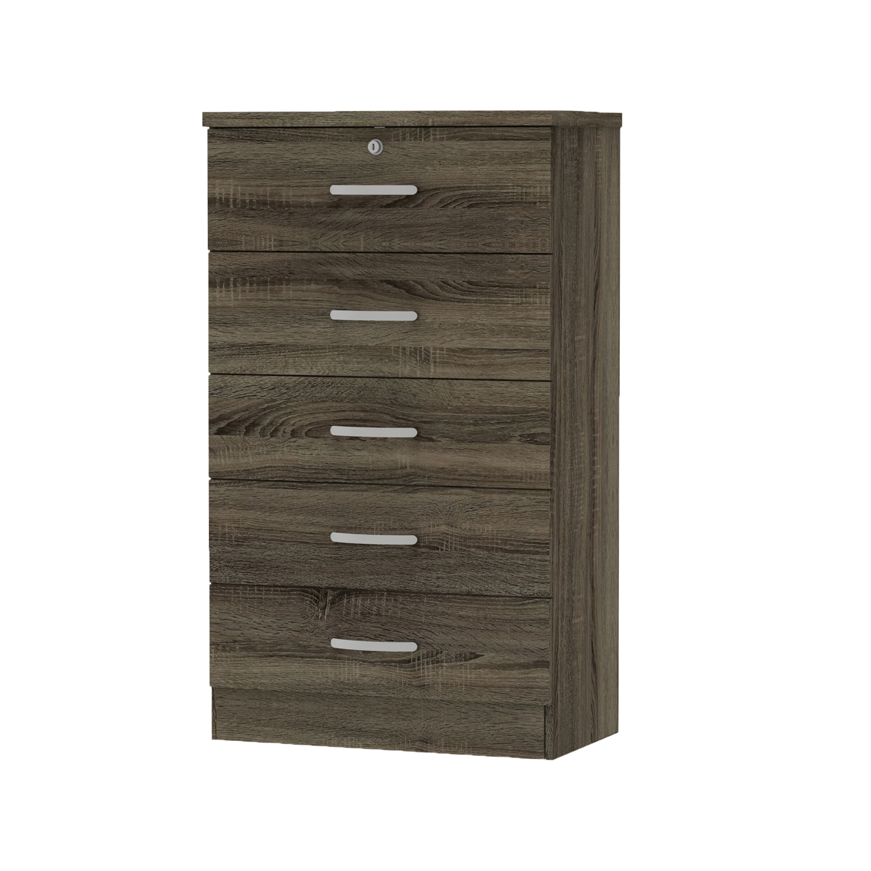 5-Drawer Chest of Drawers for Bedroom Living Room Kids Made in Malaysia Wood Top Cabinet With Lock 1437